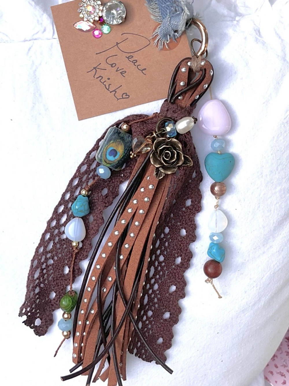🌸Hand Crafted LeatherTassel Bag Charm